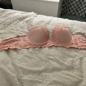 Pink bra with pink lace